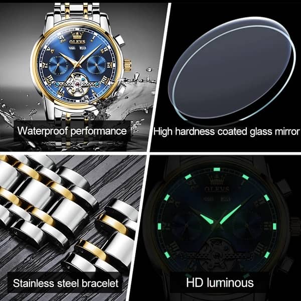 olives men automatic macanical watch luxury watches 1