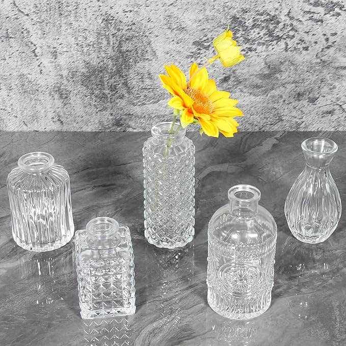 Decorative Glass Small Vases Set, 10 Pieces Table Decoration c32 2