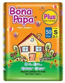 BONA PAPA Small Size Baby Diaper (50 Pcs) Diapers Plus BONAPAPA Size 2 0
