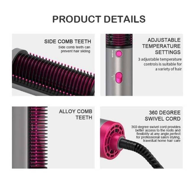 Hair Dryer Comb Brush for Women - Suitable for All Hair Types 2