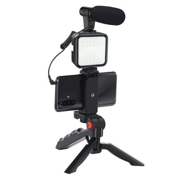 velogging kit Mobil stand with mic with led light 2
