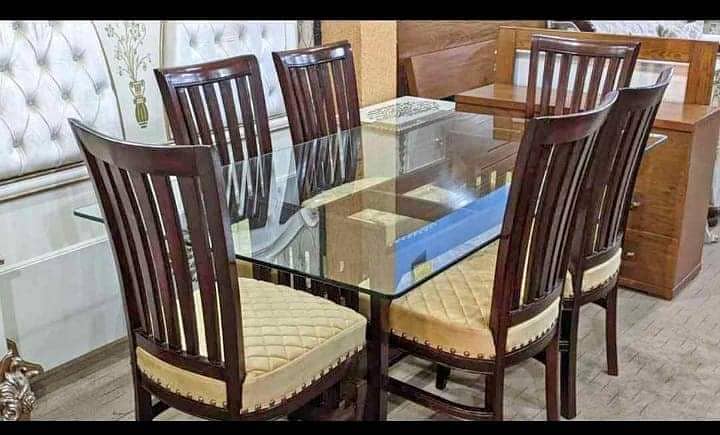 luxury dining table/shesham wood chairs/solid center table sale in lah 6