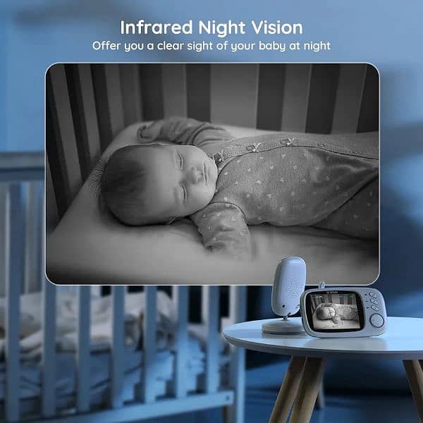 boifun baby monitor 3.2 inch LCd wireless towway temperature sensor 2