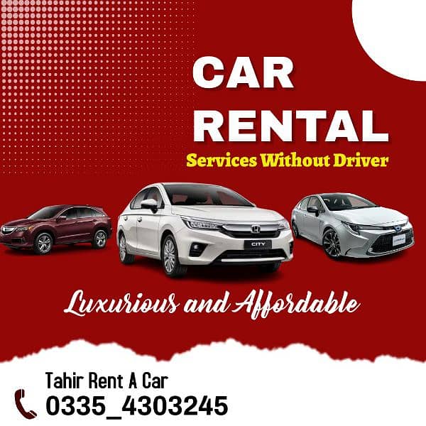 Rent a car without Driver/ RIDER RENT A CAR 03354303245 1