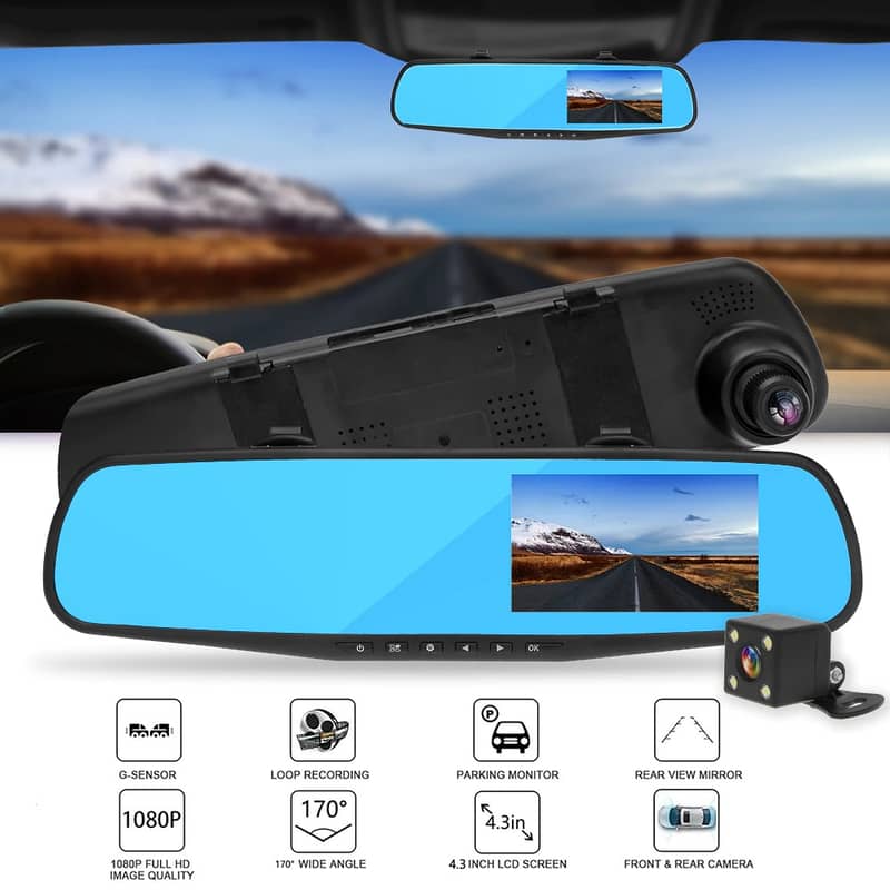 Car DVR Mirror DUAL Camera Front/Back 1080p 7