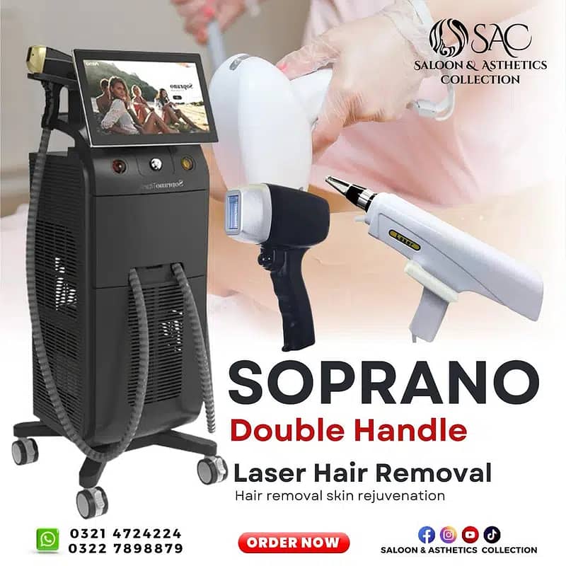 Diod Saprano Triple wave length laser permanent hair removal machines 6