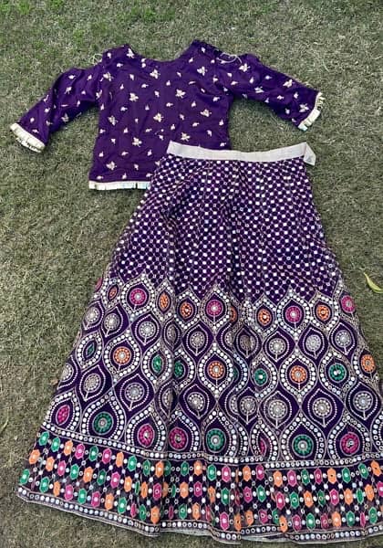 Purple color lehenga with skin dupata 1