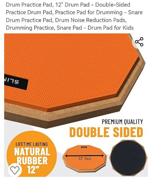 Drum practice pad, heavy ss stand 4