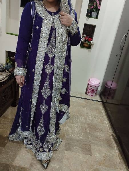 Beautiful full hand embroidered bridal dress in pure chiffon 3
