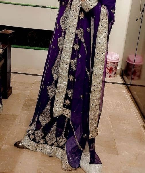 Beautiful full hand embroidered bridal dress in pure chiffon 4