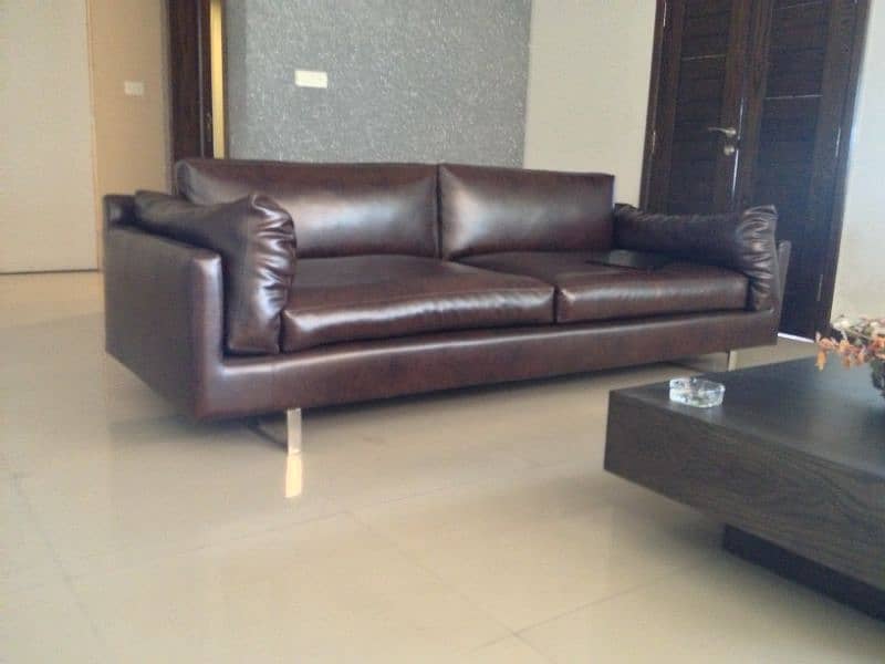 Leather Couch 3 Seater Sofa Modern Contemporary BoConcept 0