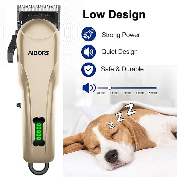 AIBORS Dog Clippers for Grooming for Thick Coats, Low Noise c97 4