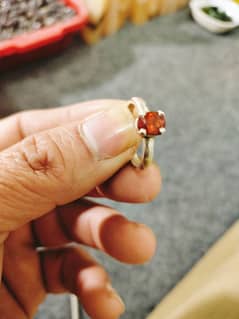 Beautiful natural hessonite Garnet stone selver Ring