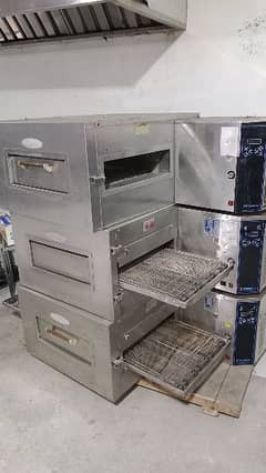 conveyor pizza oven for sale/ deck oven/ dough roller fast food n pizz 0