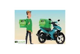 Delivery boy / Rider needed for Grocery Mart  delivery.