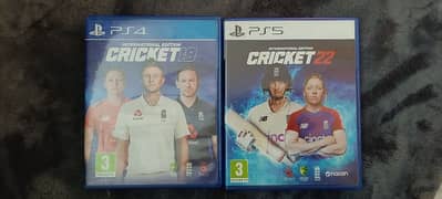 Cricket 22 ps5 and Cricket 19 Ps4 for sale