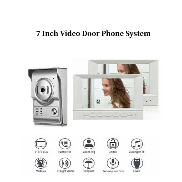 Home security Video Doorbell Intercom Camera With 7 inch display size 0