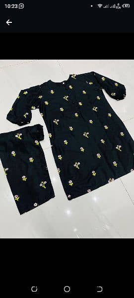 2 PCs women stitched embroidered suits 4