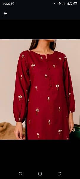 2 PCs women stitched embroidered suits 5