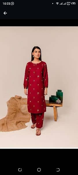 2 PCs women stitched embroidered suits 8
