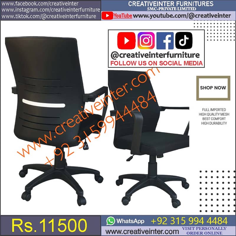Office recliner chair table mesh Manager workstation revoling rolling 16