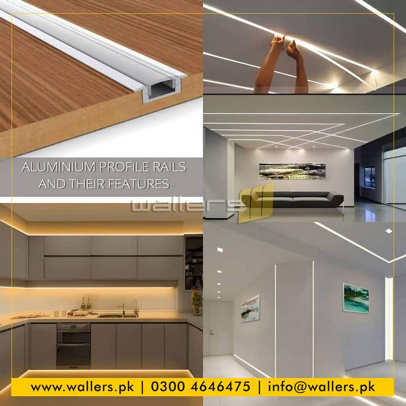 LED Light Linear Profile in Aluminium for Kitchen Cabinets & Wardrobes 12