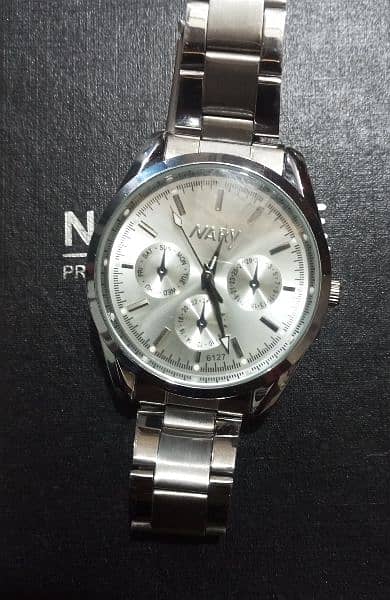 Nary watch 6127 for mens- silver- waterproof 3