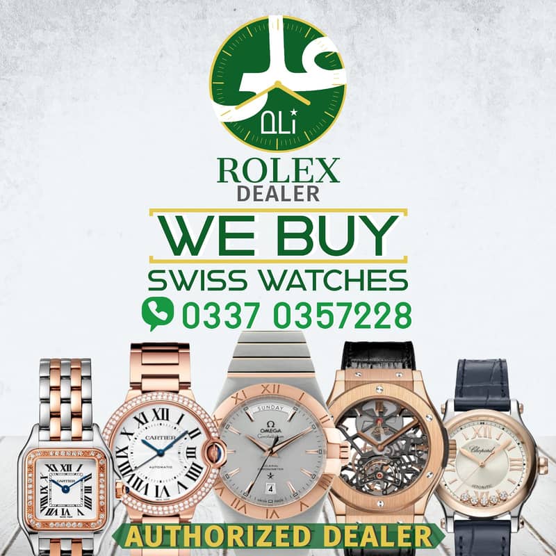 We BUY Rolex, Omega, Cartier, Chopard, Tag Heuer, Raymond Weil, 18