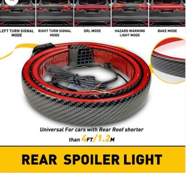Universal Carbon Fiber LED Rear Wing Spoiler For All Cars Brand New 6