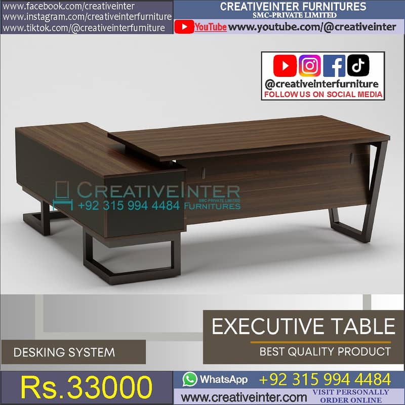 office executive ceo table meeting workstation chair reception manager 12