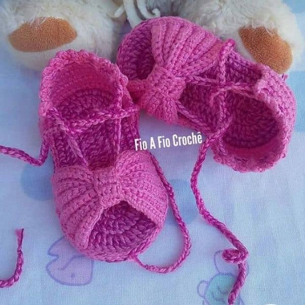 Hand made crochet booties 10
