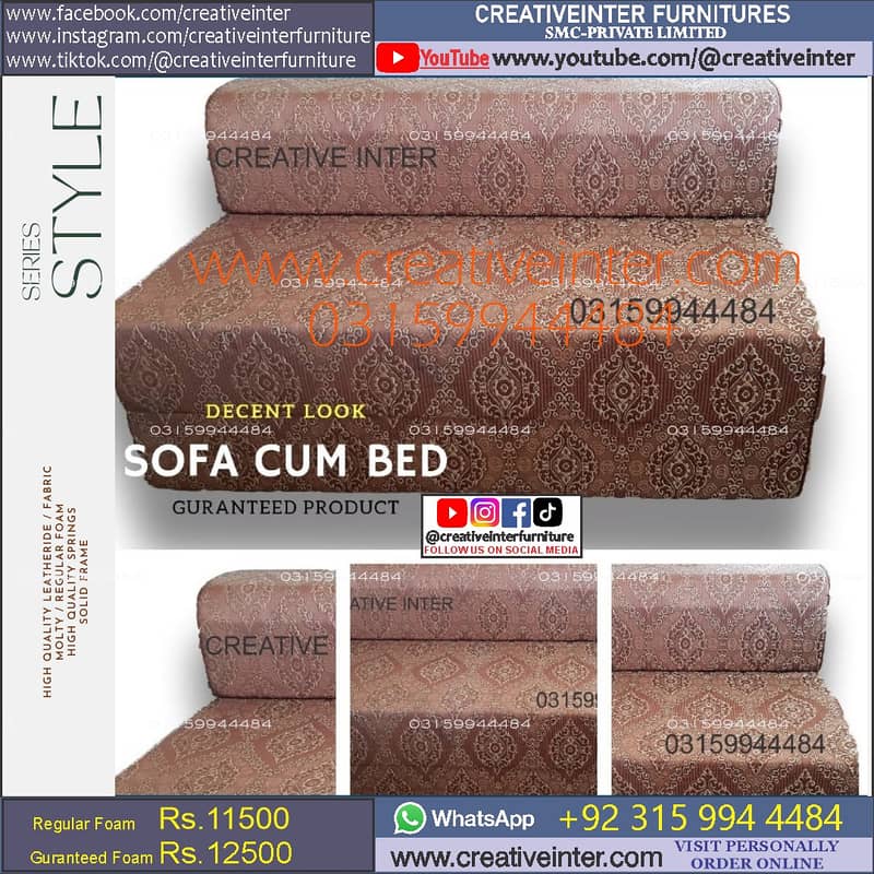 sofa cum bed Double set single almari cupboard dressing foam wooden 4