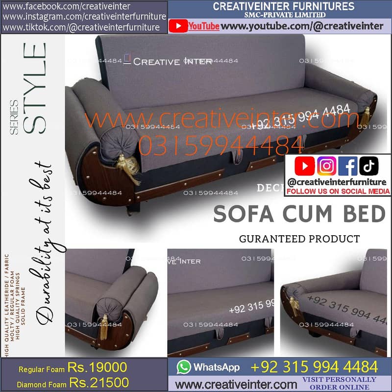 sofa cum bed Double set single almari cupboard dressing foam wooden 15