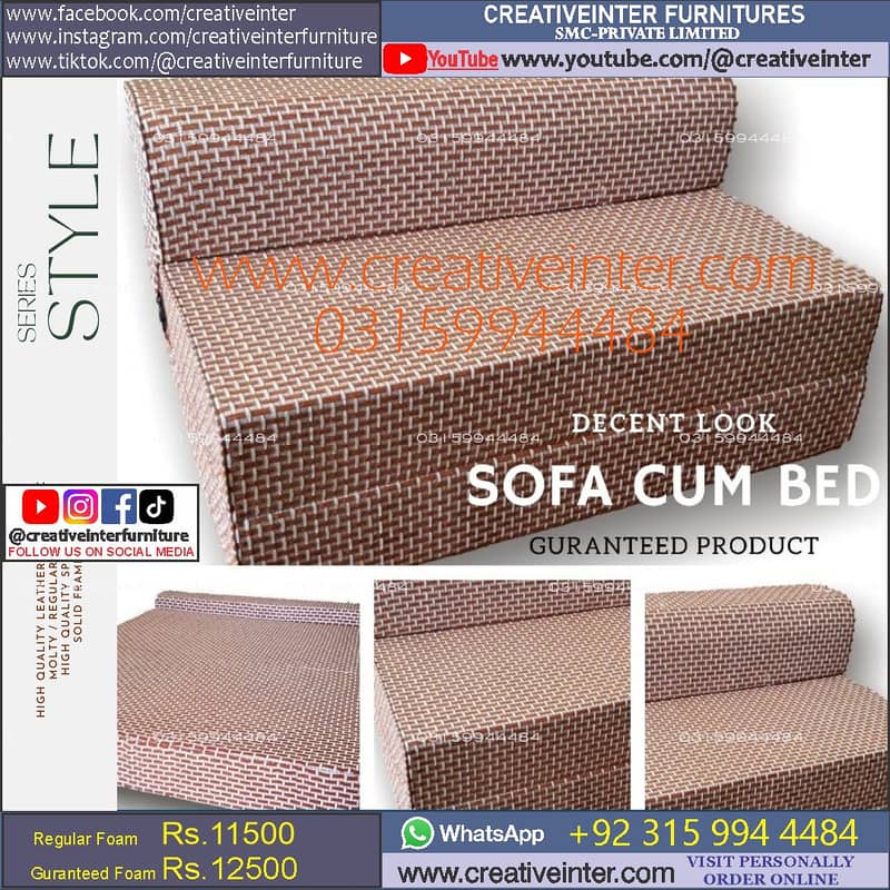sofa cum bed Double set single almari cupboard dressing foam wooden 16