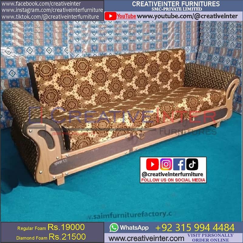 sofa cum bed Double set single almari cupboard dressing foam wooden 19