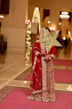 bridal lehnga red colour with jewellery