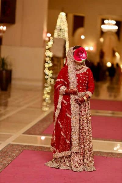 bridal lehnga red colour with jewellery 1
