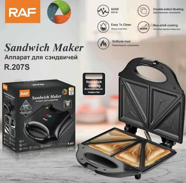 RAF Sandwich Maker R-237S 850W RAF Sandwich Maker R-207s 850W 0