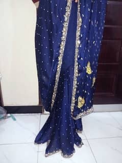 Silk Shafoon blue Saree for sale in just Rs 6000