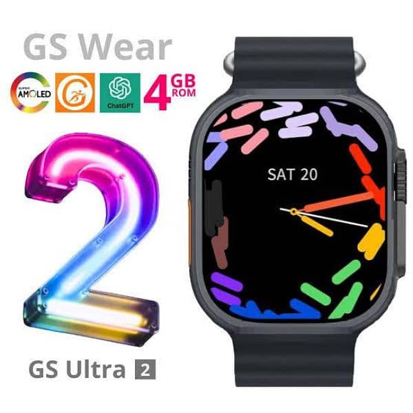 smart watch Gs ultra 2 box pack 4 GB memory super AMOLED display 1