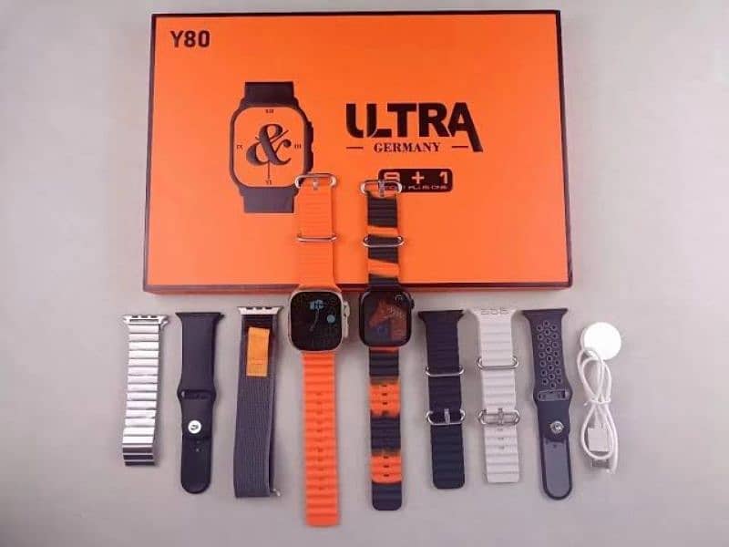 y80 ultra smart watch with 8 different straps 1