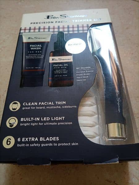 Facial trimmer Set including Facial Oil and Facial Wash 2