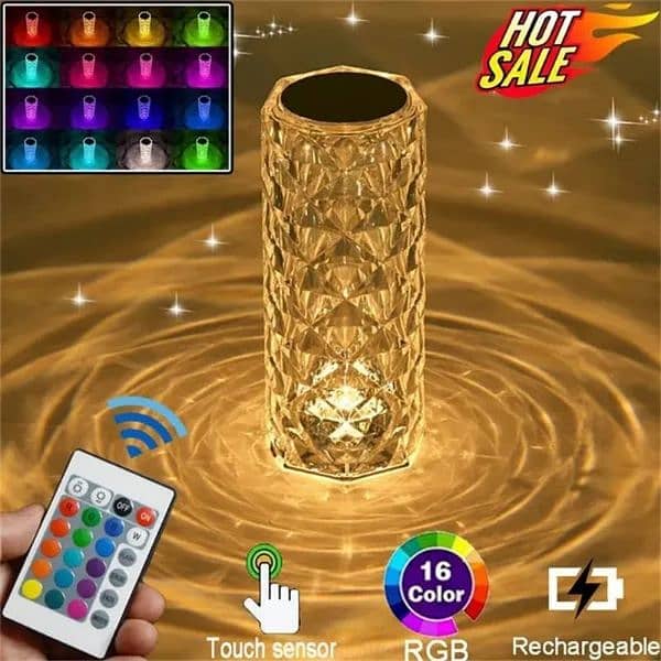 Crystal Diamond Table Lamp, 16 Color Changing Touch Lamp 1