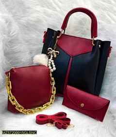 Womens pu leather plain handbag
