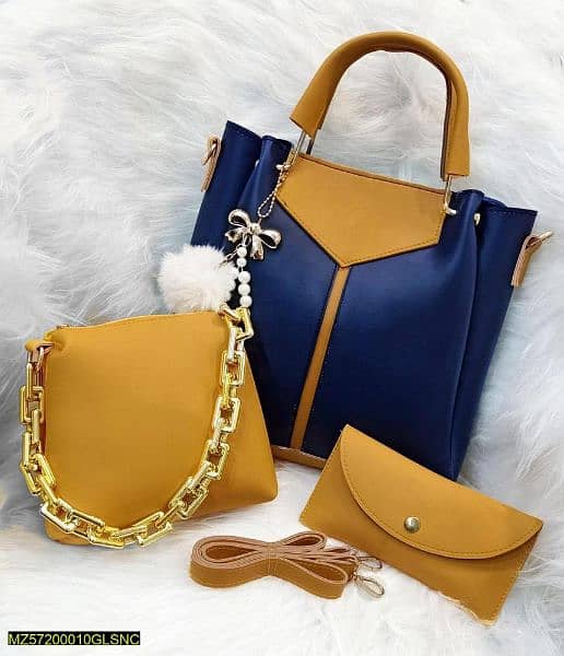 Womens pu leather plain handbag 1
