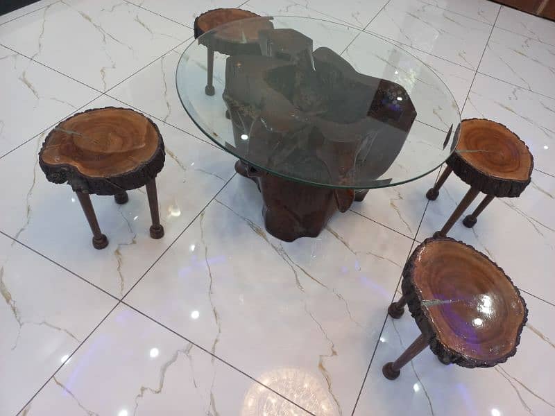 sheesham wood table and chairs 2
