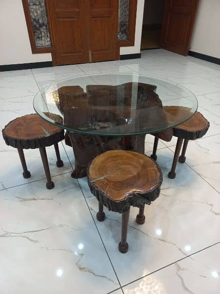 sheesham wood table and chairs 3