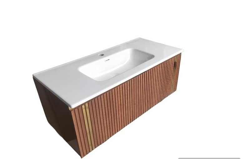 bathroom vanity/ wooden texture / pvc bathroom vanity sink/ ceramics 2