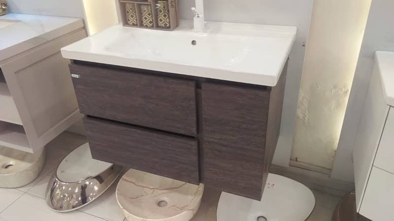 bathroom vanity/ wooden texture / pvc bathroom vanity sink/ ceramics 11