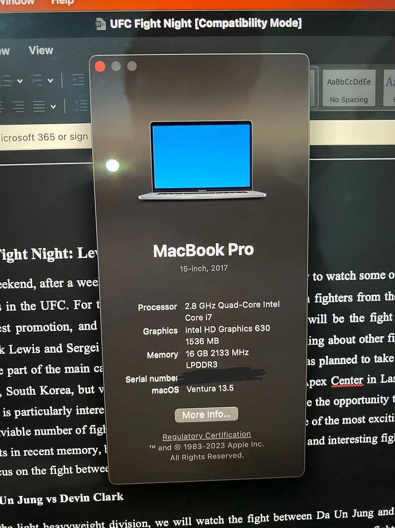 MacBook Pro 2017 15'' 3